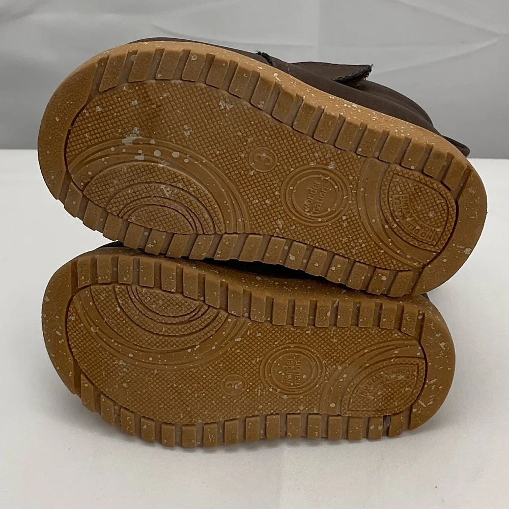 Wonder‎ Nation Toddlers Brown Walker Shoes Sz3 #0221